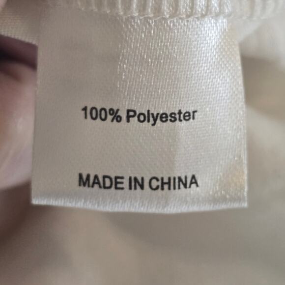 Merokeety Womens Small Smocked Dress Puff Dot Tie Front Sheer White Cottage Core - Picture 7 of 10